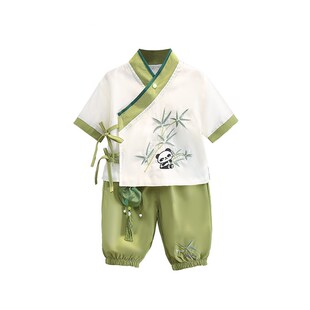 儿童花神汉服男童女童夏季古x装套装表演新中式童装古风唐制演出