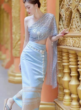 傣族异域风情服装西双版纳服装云南旅拍小红书爆款套装裙子泰式风