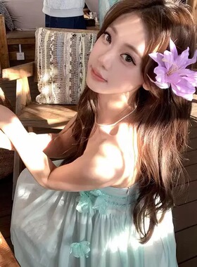 新款东方美人花朵发夹旗袍沙滩裙配饰头花发卡子侧边头饰品女