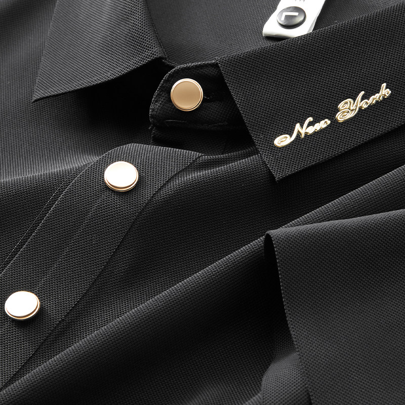 冰丝无痕polo衫男短袖夏季新款商务休闲翻领弹力大码T恤上衣薄款