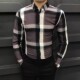 男装 春秋男士 2025新款 痞帅格子高级休闲衬衣潮流免烫修身 长袖 衬衫