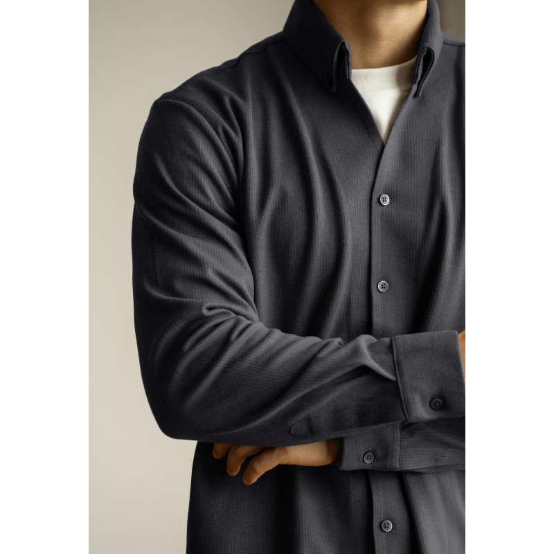 男士加厚宽松休闲翻领衬衫