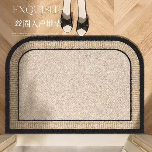 奶油入户丝圈地垫家用裁剪室内