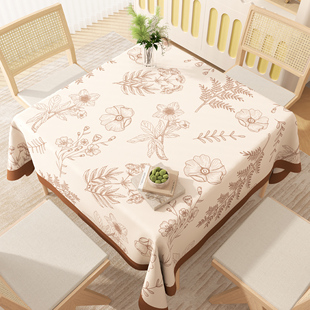 法式方桌布防水防油pvc桌垫正方形氛围感餐桌布八仙桌小茶几台布