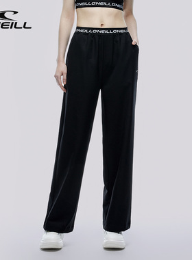 ONEILL夏季长裤字母印花直筒休闲运动梭织长裤速干运动裤瑜伽长裤