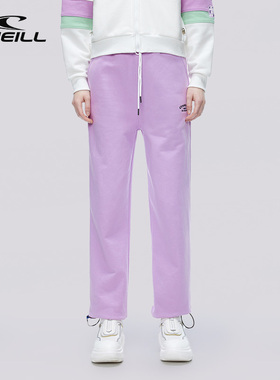 ONEILL中性运动卫裤情侣款男女灰色卫裤束脚抽绳针织长裤春季新款