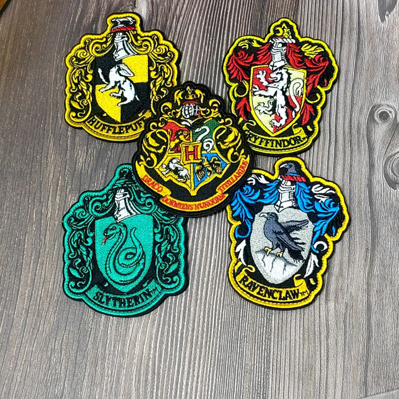 哈利波特四大学院刺绣魔术贴章电影周边学生布贴个性士气徽章臂章