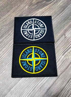 精品刺绣loog魔术贴石头岛袖标冲锋衣袖章可撕式百搭时尚潮流贴章