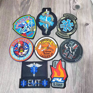 Decal 生命之星救援刺繡魔術(shù)貼臂章Star life patch戶外背包貼