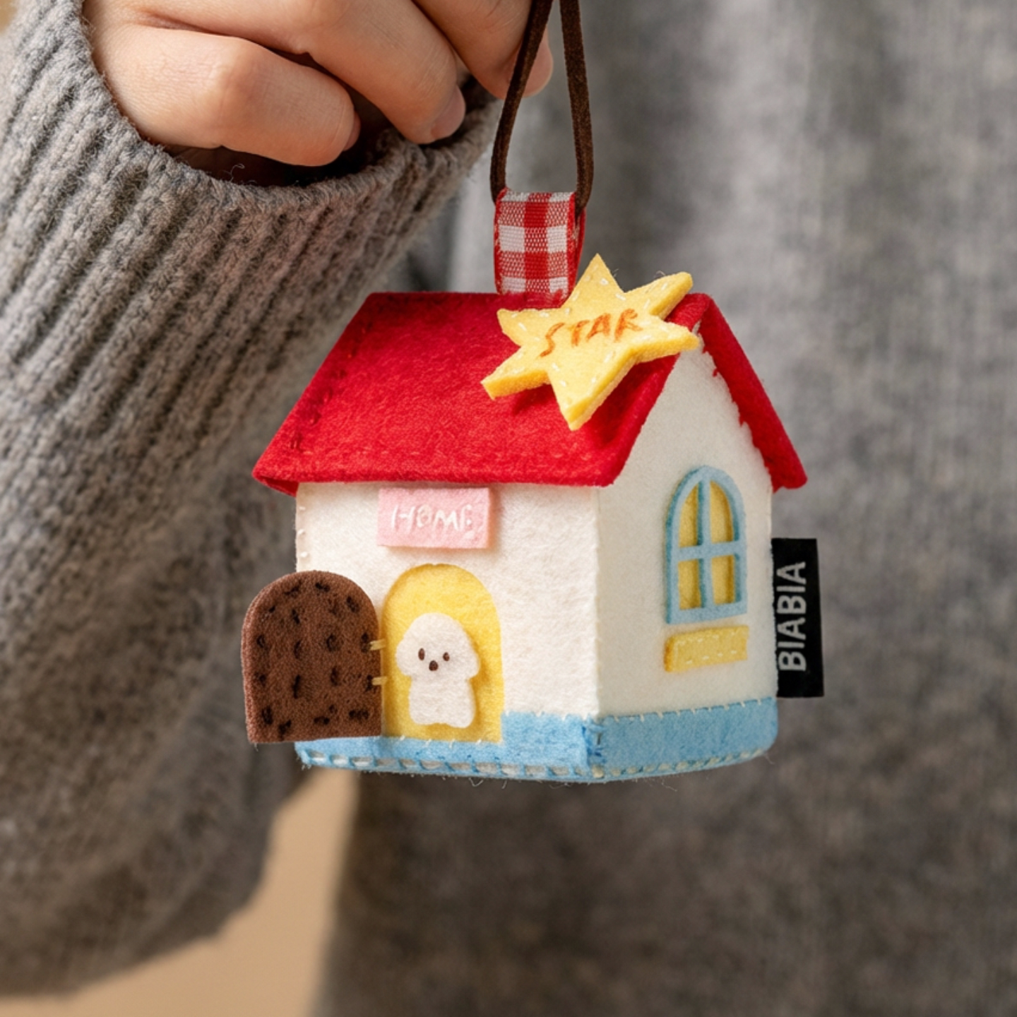 刺绣diy材料包亲子手工情侣自制生日礼物不织布小房子钥匙扣挂件