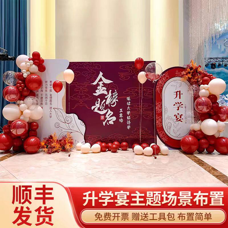 升学宴布置高考金榜题名背景墙