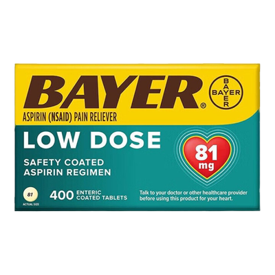 美国直邮 Bayer拜耳阿司匹林低剂量肠溶片81mg*400粒