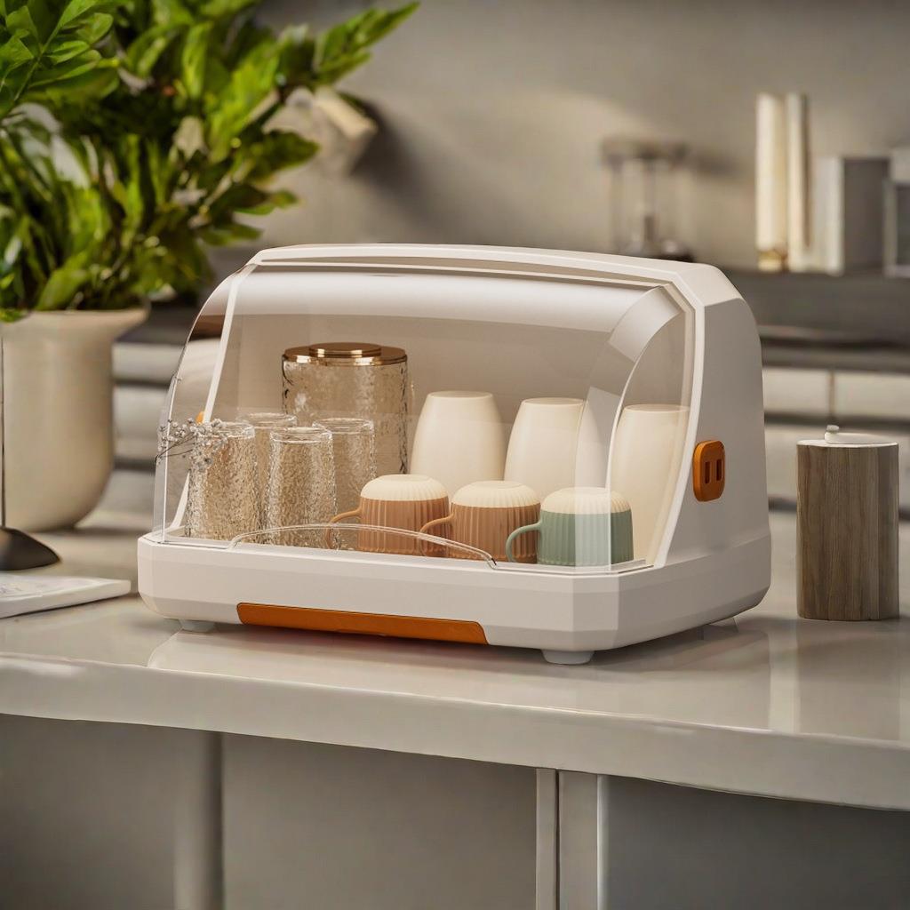 防尘桌面杯子收纳置物架杯架水杯储物柜架子茶具咖啡马克杯收纳盒