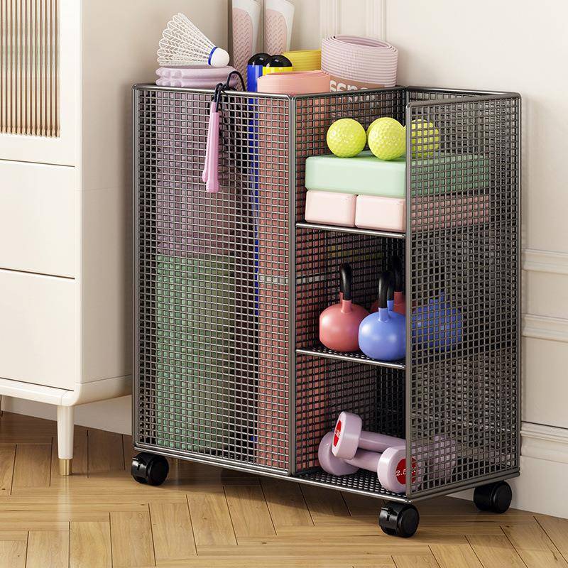 瑜伽垫收纳筐健身器材收纳运动器械收纳篮家用放羽移动