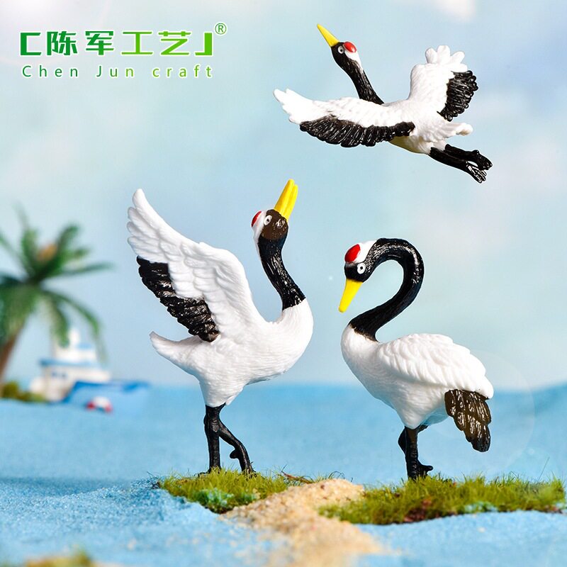 观造景摆件pvc塑料品仿真仙鹤假