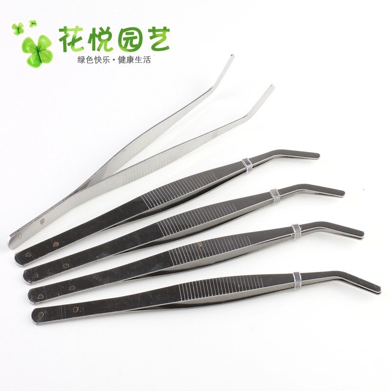 特价不锈钢弯头园艺工具 园艺工具 17cm微镊子工具 景观 园艺工具
