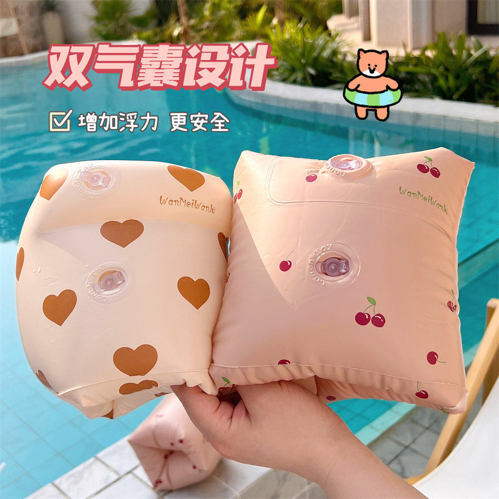 夏季游泳手臂泳圈儿童防护泳圈水袖双气囊浮力圈少女泳池神器特价