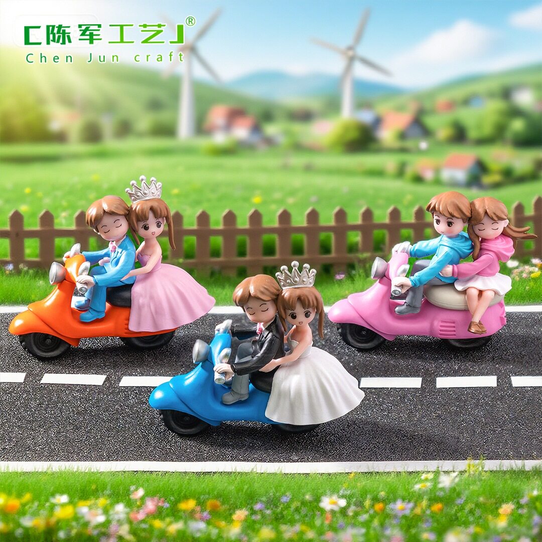 情侣公仔蛋糕烘焙婚纱创意汽车载
