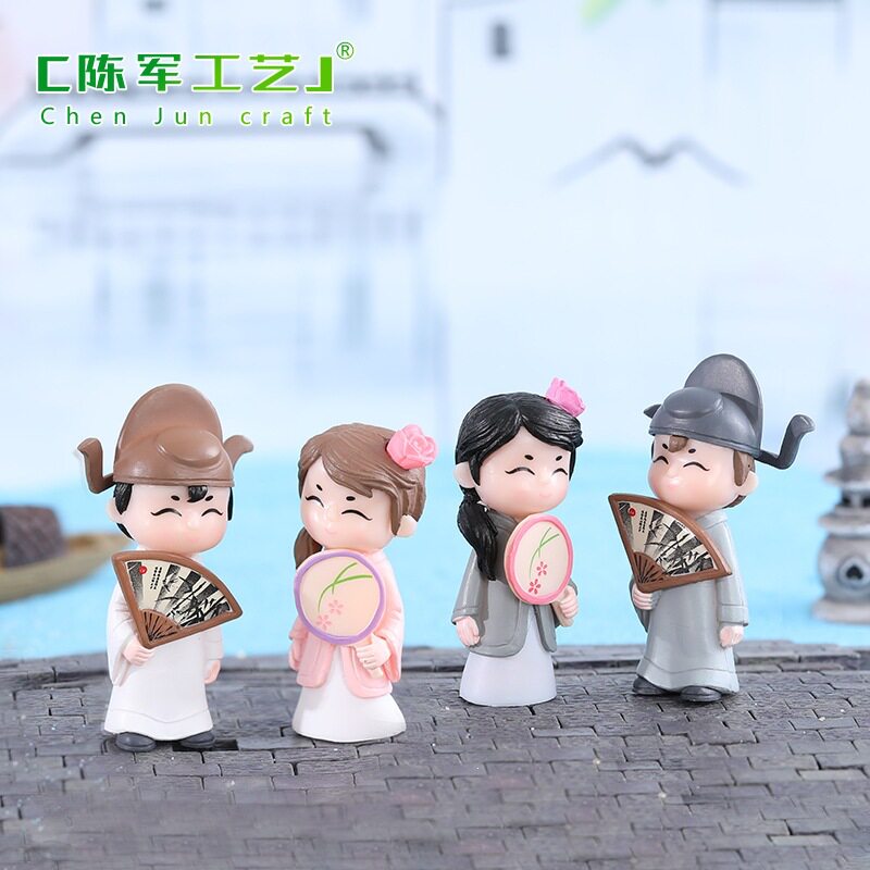 塑料园艺蛋糕景观才子佳人装饰品