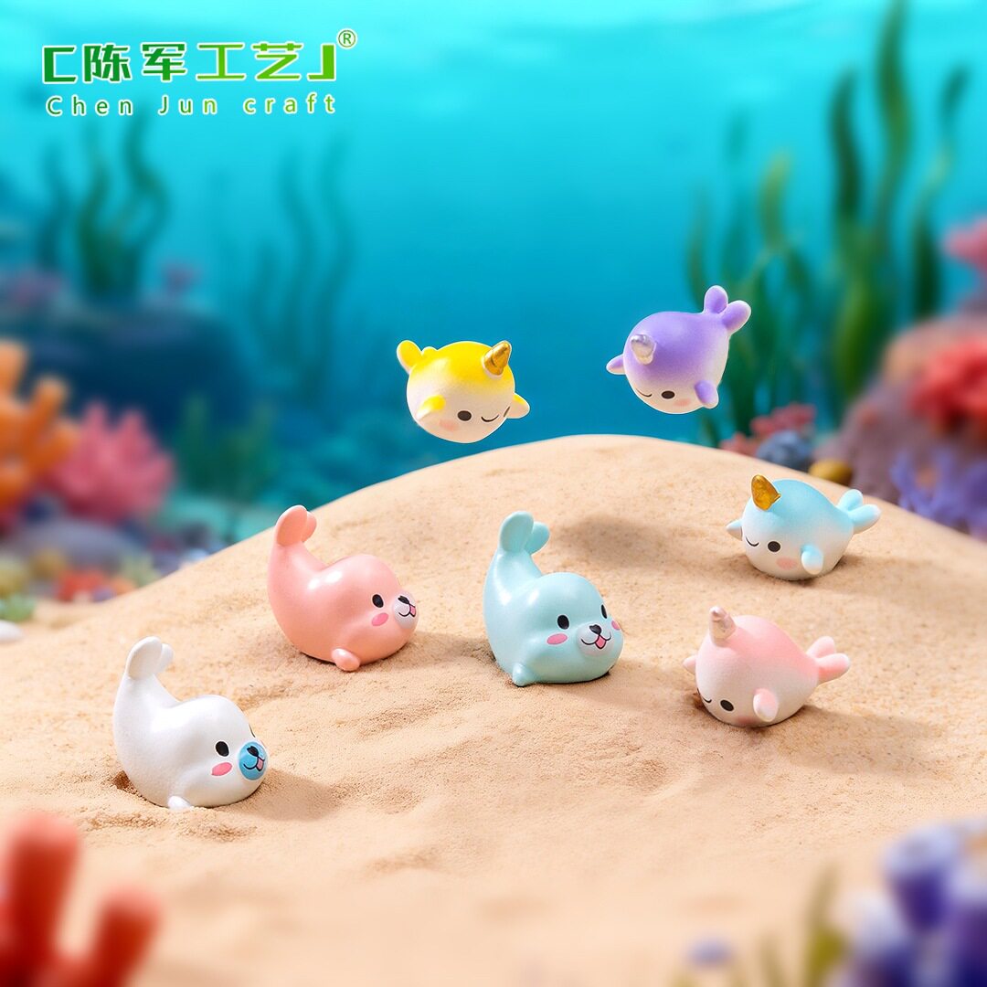 水族馆配件卡通可爱海豹摆件鱼盆
