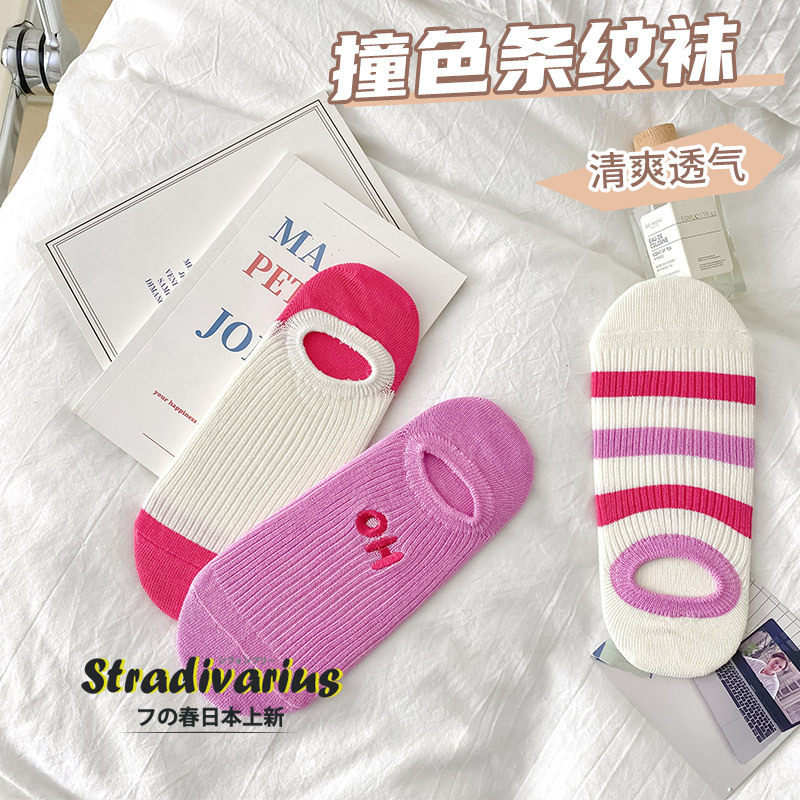 色字母系日系简约诸暨透气女袜龙