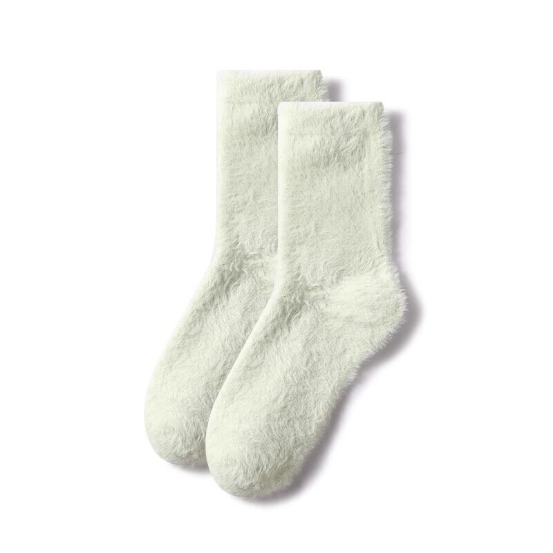茸茸睡眠长袜涤纶冬季女纯色清新