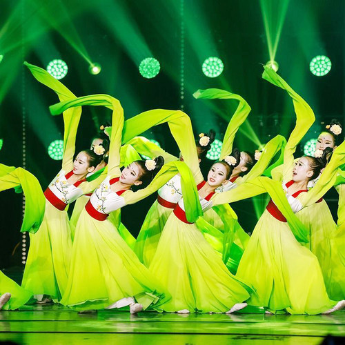 踏春行古典舞少儿水袖舞蹈服