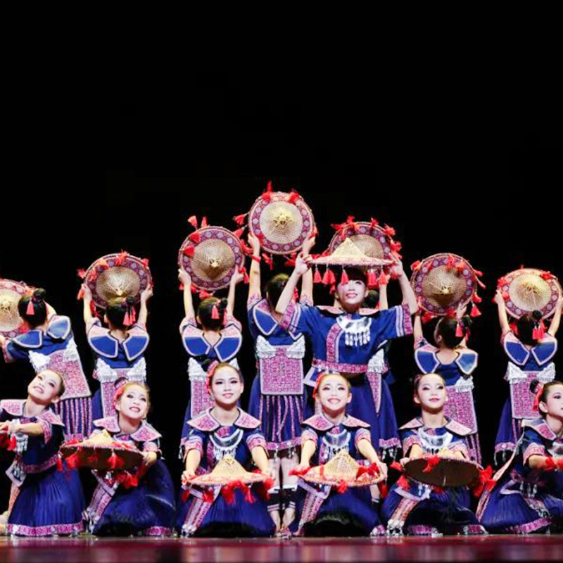 花竹帽少数民族儿童演出服