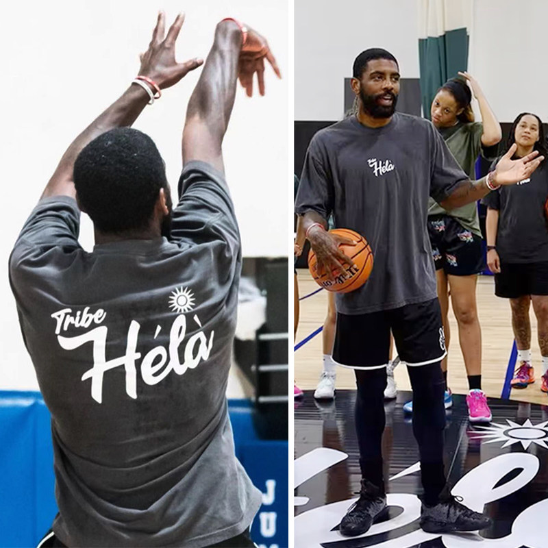 欧文训练投篮服宽松速干网眼运动t恤短袖夏季hela潮牌休闲宽松t恤