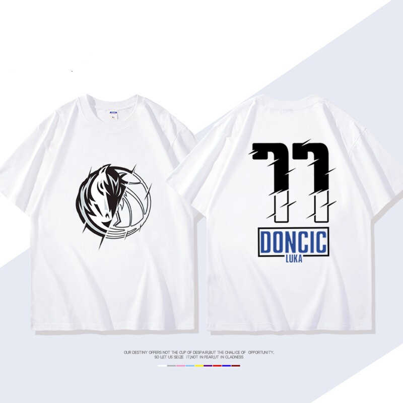 东契奇投篮服短袖独行侠小牛队77号球衣美式速干宽松网眼运动T恤