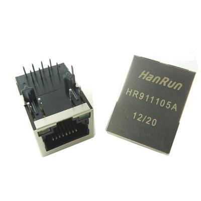 RJ45网络隔离变压器插座 滤波器HR911105A 带灯 网速快 优质正品