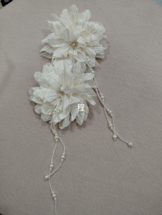 窗帘布艺珍珠花朵胸针蕾丝立体帘头侧边别针抱枕礼服装饰配饰辅料