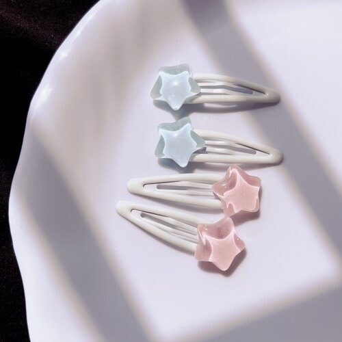 发夹亚克力甜美细闪星星BB夹果冻