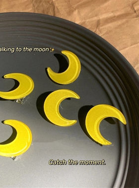 ins黄色闪粉月亮发夹亚克力发卡美少女战士水冰月同款边夹刘海夹