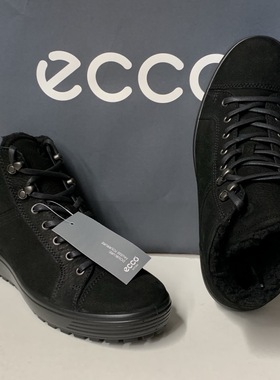 ECCO爱步男鞋冬季羊毛短靴防水防滑休闲板鞋 201334柔酷7号