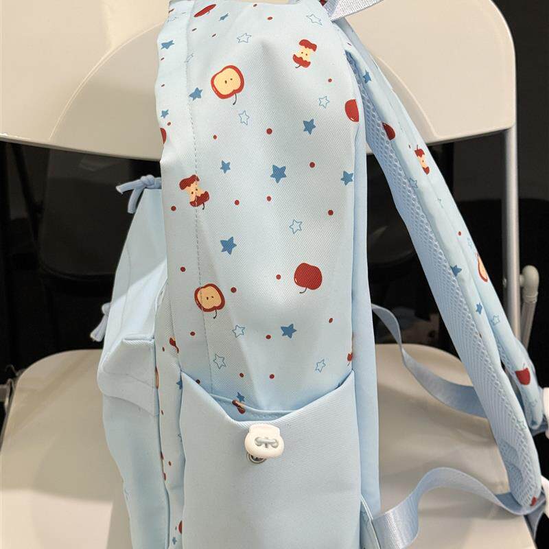 可爱苹果波点书包日系小学初中女生上学高中背包大容量双肩包小众