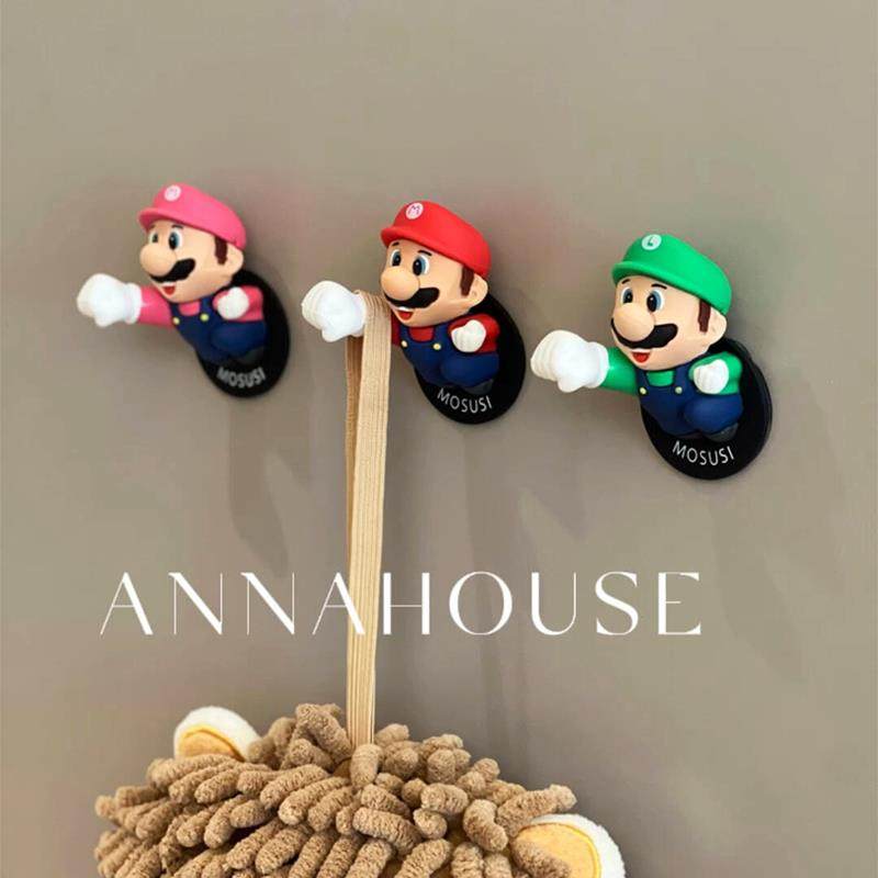 超级玛丽挂钩强力粘胶免打孔粘钩多功能无痕贴墙门后厨房创意可爱