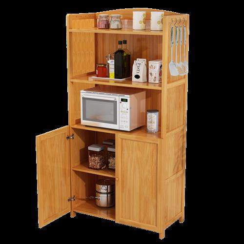 厨房置物架落地多层收纳柜带门多功能收纳柜橱柜烤箱架竹微波炉架,厨房/烹饪用具,厨房置物架/置物柜/角架,淘宝优惠券,粉丝福利购,淘宝优惠卷