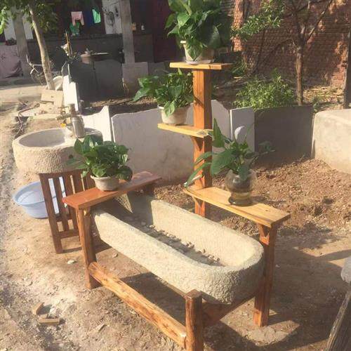 老石槽鱼缸花盆养鱼新居乔迁简约流水摆件组合木架现代客厅加湿器,家居饰品,流水摆件,淘宝优惠券,粉丝福利购,淘宝优惠卷