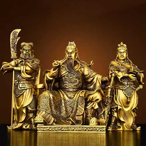 铜关羽关二爷像坐像看书关公春秋关公摆件客厅铜像开业礼品大号纯