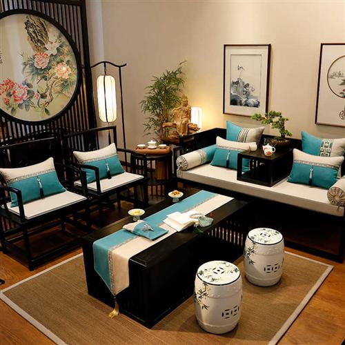 红木沙发坐垫实木家具沙发垫海绵乳胶垫子防滑新中式罗汉床垫定做