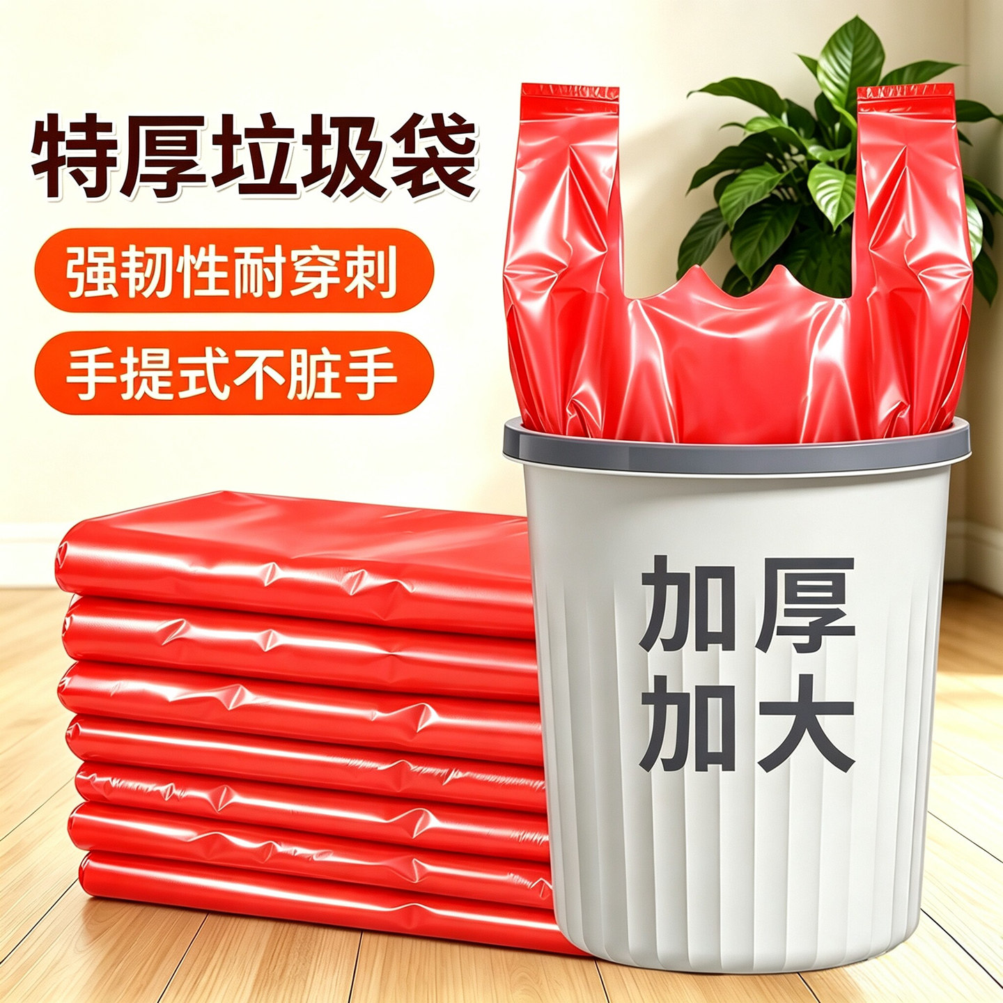 红色垃圾袋加厚批发家用