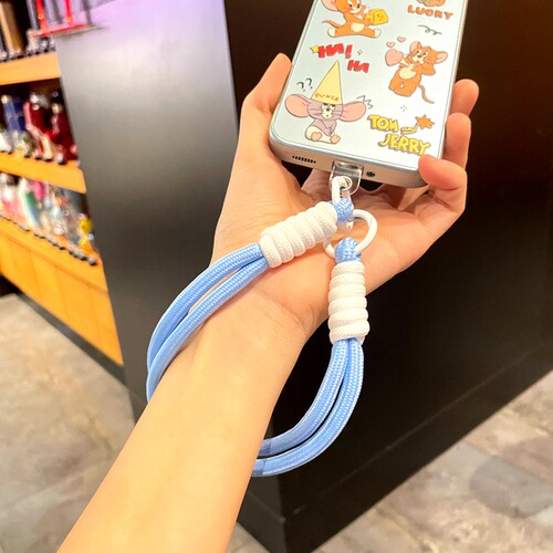 简约手机挂绳多巴胺编织绳钥匙扣