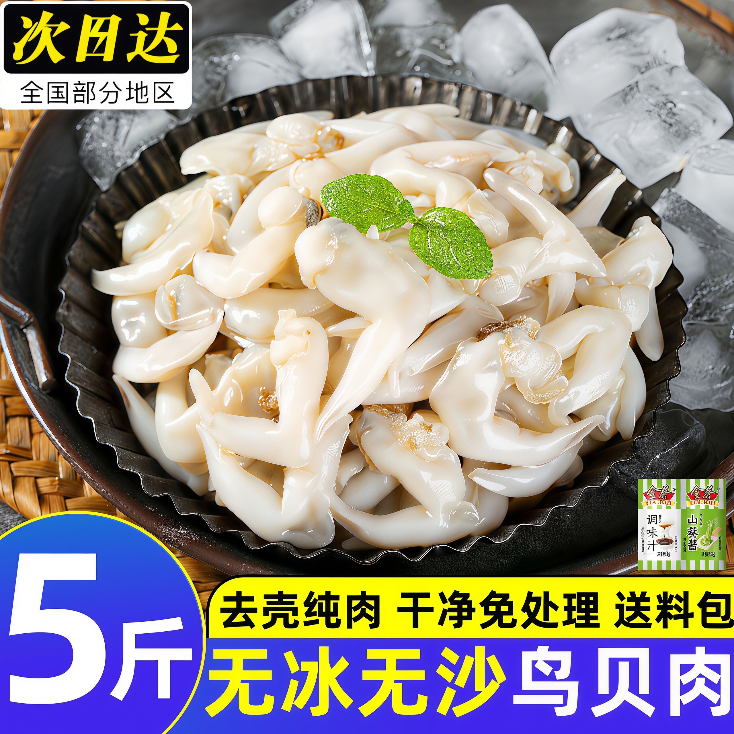 白鸟贝肉新鲜冷冻特大号去内脏