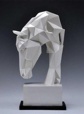 几何体美术素描静物绘画拍摄影陈列切面几何马头像摆件家居工艺品