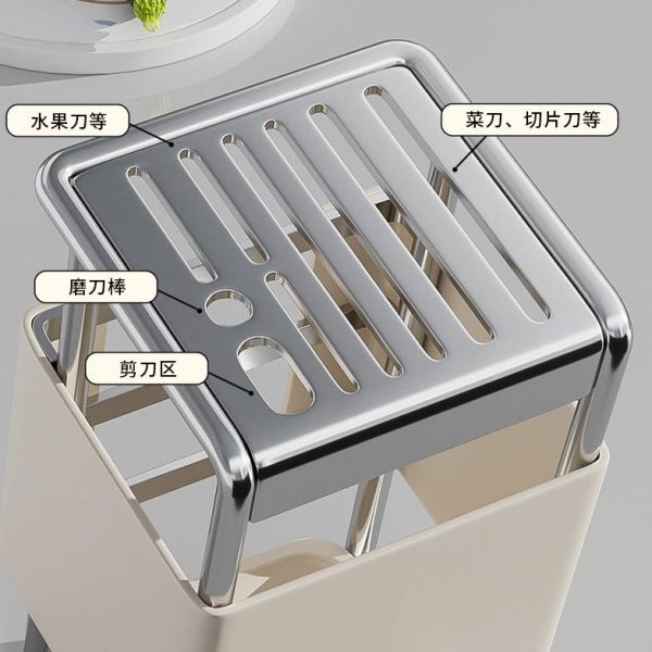 刀座层架日本精工沥水收纳放菜刀架台面置物架厨房刀架多功能刀具