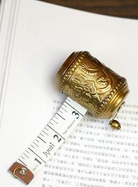 印度进口欧式美式黄铜制品雕花手摇软皮尺轻奢手工艺品