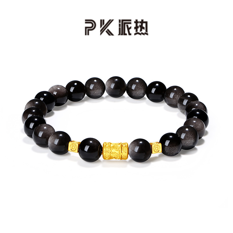 原创设计暗夜金轮手串潮流