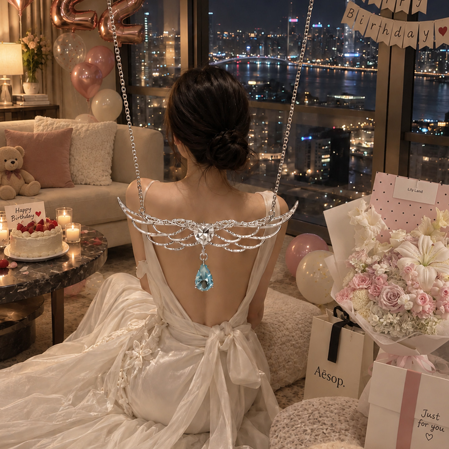 paras kors派热my angel天使项链女款轻奢小众锁骨链【女生礼物】