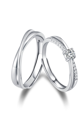 ParasKors情侣纯银交叉戒指